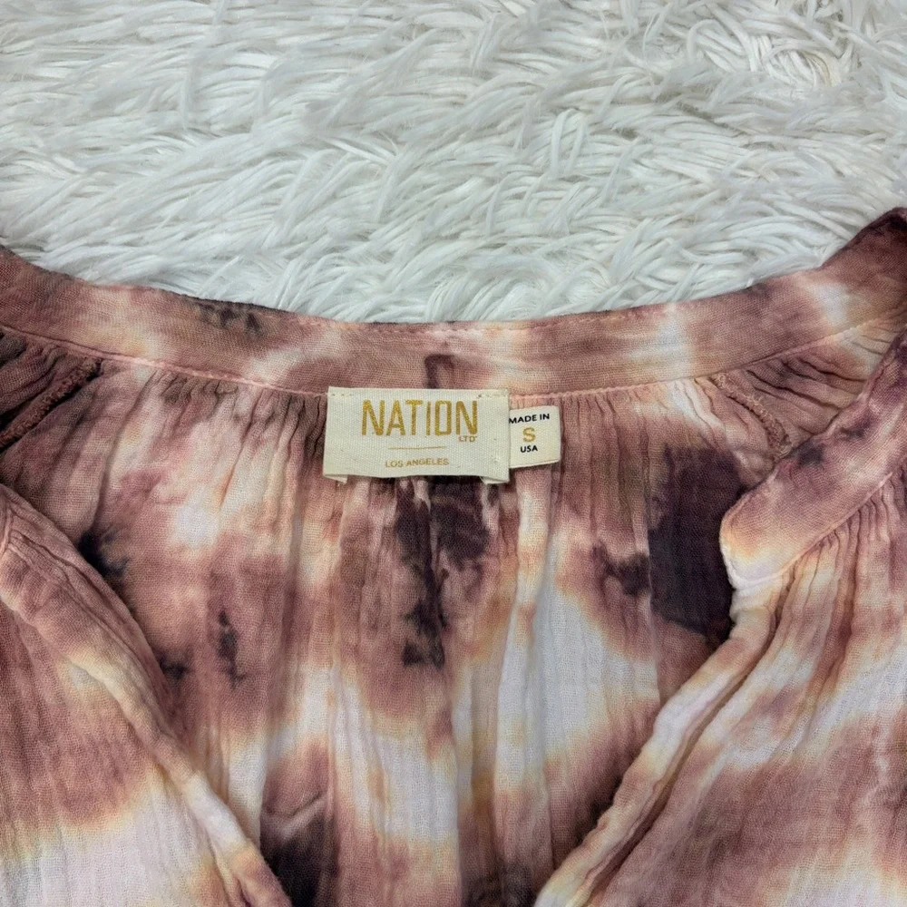 Nation Ltd Mimi Romance Gauze Tie Dye
Puff Sleeve Top - Picture 4 of 6
